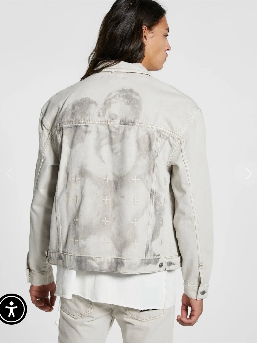 Ksubi Oh.G High Lovers Antike Light Gray Wash Men’s Denim Jacket with Back Print